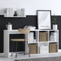 Hanah Home Mesa de Estudio Blanca y Roble 74x145x45 cm Tablero Melamina 18mm para Estudiantes y Profesionales